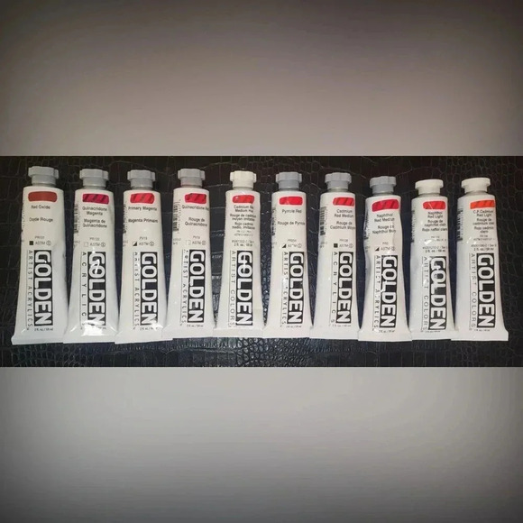 🎨 HUGE LOT of 60 🖌️ GOLDEN ACRYLIC Heavy Body PAINT TUBES 2 fl oz (59mL) - Picture 2 of 7